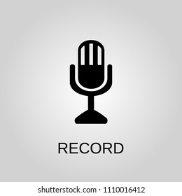 Record icon. Record symbol. Flat design. Stock - Vector illustration