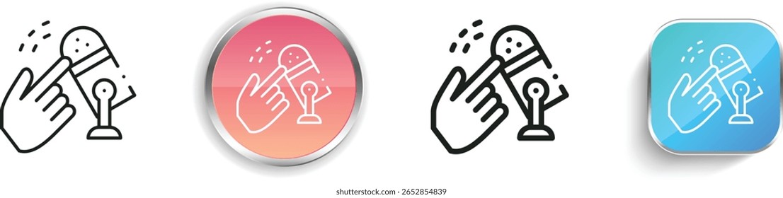 ícone gravar. Design fino, linear, regular e estilo botão isolado no fundo branco