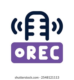 record icon. vector dual tone icon for your website, mobile, presentation, and logo design.