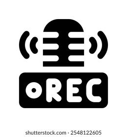record icon. vector glyph icon for your website, mobile, presentation, and logo design.