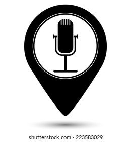 Record icon - vector map pointer