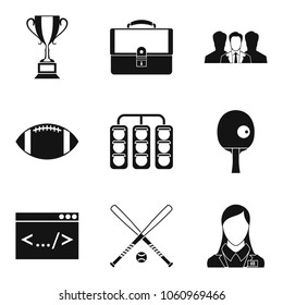 Record icons set. Simple set of 9 record vector icons for web isolated on white background