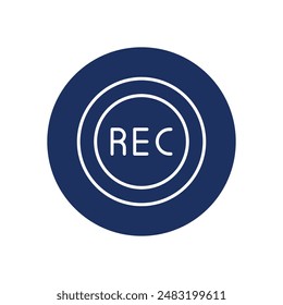 Record icons vector stock illustration.