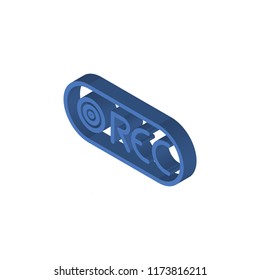 Record isometric left top view 3D icon