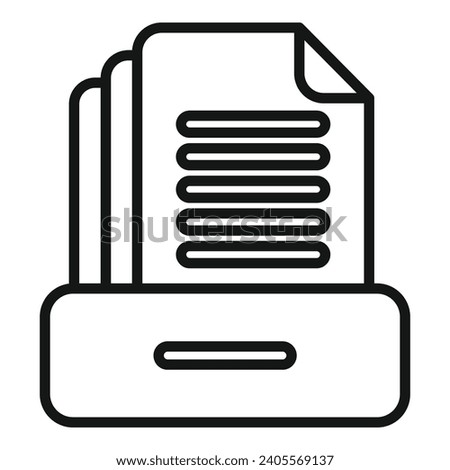 Record keeping budget icon outline vector. Documentation file. Remote access billing