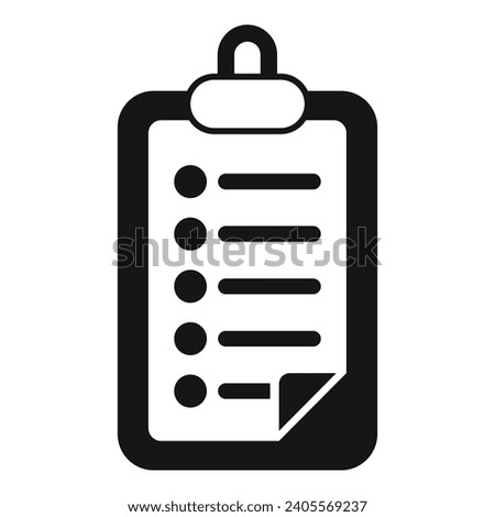 Record keeping clipboard icon simple vector. Screen plan. Desk data