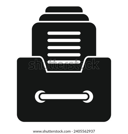 Record keeping drawer icon simple vector. Share access. Check file folder