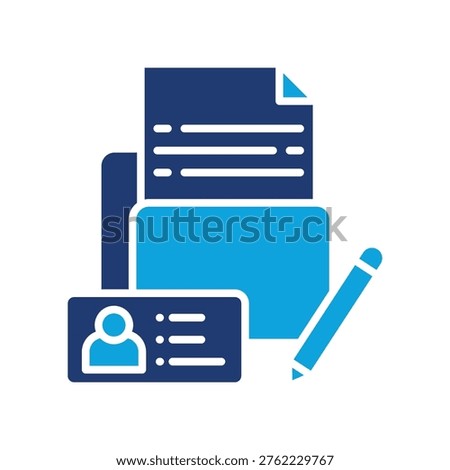 Record Keeping Icon Mixed Vector Illustration