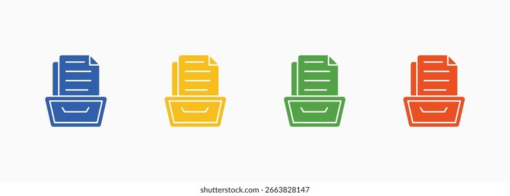 Conjunto de Ícones de Manutenção de Registros Cor Coleção de Vários Estilos