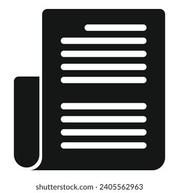 Record keeping paper icon simple vector. Billing check. Tally plan