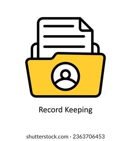 Record Keeping vector Filled outline Icon Design illustration. Human Resources Symbol on White background EPS 10 File 