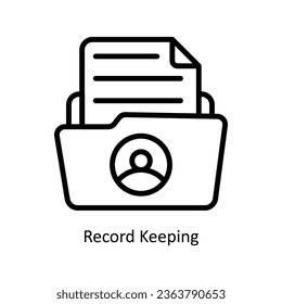 Record Keeping vector  outline Icon Design illustration. Human Resources Symbol on White background EPS 10 File 