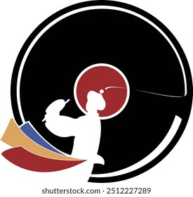 record korea culture samulnori vector logo symbol