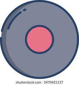 record linear color vector illustration