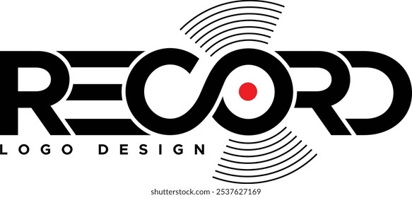 Record Logo Design, Minimalist Text Based Logo, Modern Minimalist Text Logo