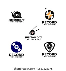 Record Logo Design Vector Template Stock Vector (Royalty Free