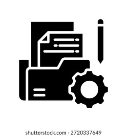 Ilustração do vetor de glifos do ícone de gerenciamento de registros