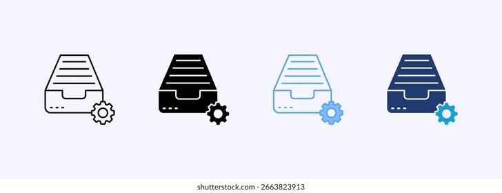 Record Management Icon Set Multiple Style Collection