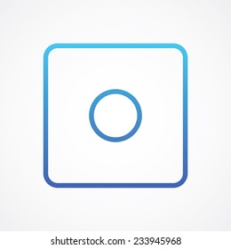 Record Media player control rounded button for web, site, mobile, application. Vector illustration. Simple flat metro style