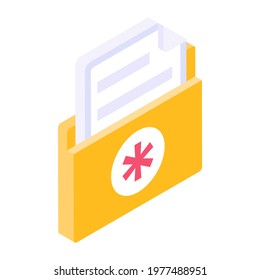 Record of medical documents in isometric design