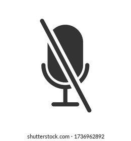 Grabar la silueta del icono del micrófono. Símbolo del logo del podcast de música. Botón Silenciar. Imagen de la ilustración del vector. Aislado sobre fondo blanco.