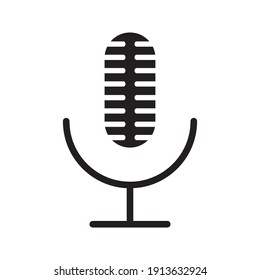 Zeichnen Sie das Mikrofon-Symbol, Vektorgrafik eps10, Soundkonzept auf.