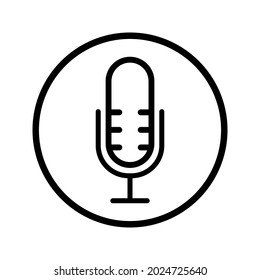 Grabar ilustración vectorial del icono del micrófono en el fondo blanco 