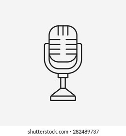 record microphone line icon