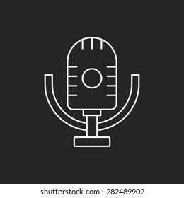 record microphone line icon