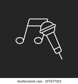 record microphone line icon