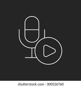 record microphone line icon