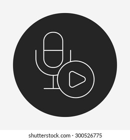 record microphone line icon