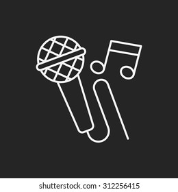 record microphone line icon