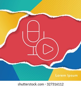 record microphone line icon