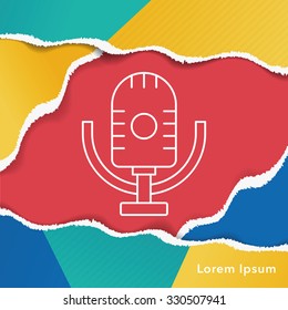 record microphone line icon