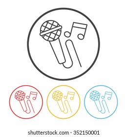 record microphone line icon