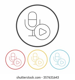 record microphone line icon