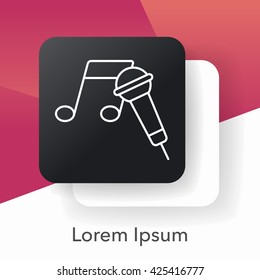 record microphone line icon