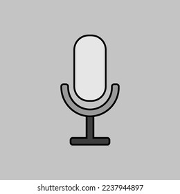 Zeichnen Sie das Mikrofon-Mikro-Vektorgrafiksymbol auf. E-Commerce-Zeichen. Graph-Symbol für Ihr Website-Design, Logo, App, Benutzeroberfläche