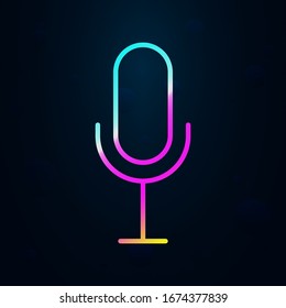 grabar micrófono en un icono de estilo nolan. Línea delgada simple, contorno vectorial de iconos de música para ui y ux, sitio web o aplicación móvil