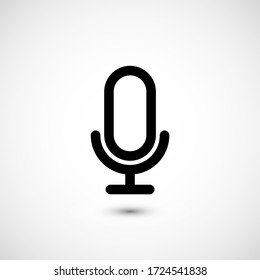 Record Microphone vector icon. The symbol microphone for web site. Illustration retro microphone for mobile apps. Pictogram Microphone. Minimalist icon. Sound concept icon