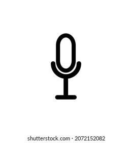 Grabar icono vectorial del micrófono. El micrófono de símbolo para el sitio web. Micrófono retro de ilustración para aplicaciones móviles. Micrófono pictograma. Icono minimalista. Icono de concepto de sonido
