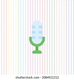 Grabar icono vectorial del micrófono. El micrófono de símbolo para el sitio web. Micrófono retro de ilustración para aplicaciones móviles. Micrófono pictograma. Icono minimalista. Icono de concepto de sonido