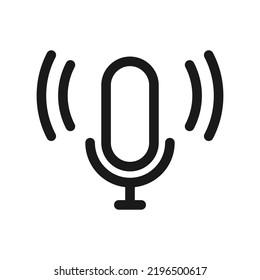Record Microphone vector icon. The symbol microphone for web site. Illustration retro microphone for mobile apps. Pictogram Microphone. Minimalist icon. Sound concept icon