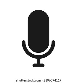 Record Microphone vector icon. The symbol microphone for web site. Illustration retro microphone for mobile apps. Pictogram Microphone. Minimalist icon. Sound concept icon
