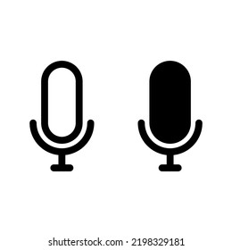 Record Microphone vector icon. The symbol microphone for web site. Illustration retro microphone for mobile apps. Pictogram Microphone. Minimalist icon. Sound concept icon