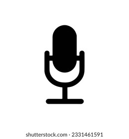 Record Microphone vector icon. The symbol microphone for web site. Illustration retro microphone for mobile apps. Pictogram Microphone. Minimalist icon.
