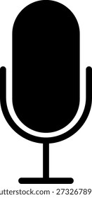 Ícone vetorial do microfone de gravação. O símbolo do microfone para o site. Ilustração retro microfone para aplicativos móveis. Microfone Pictograma. Ícone minimalista. Ícone do conceito de som