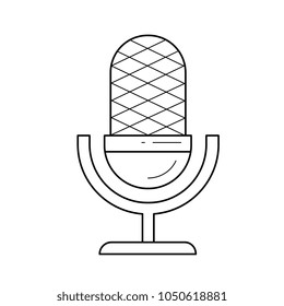 Record microphone vector line icon isolated on white background. Record microphone line icon for infographic, website or app. Icon designed on a grid system.