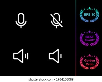 Record modern line icon vector set.